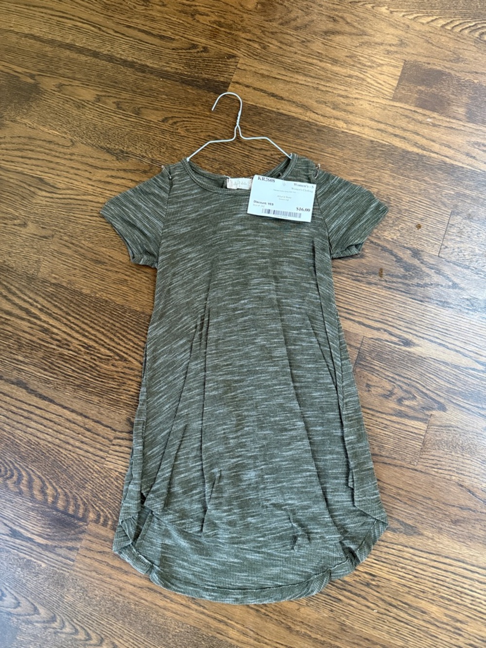 Altar'd State Girls Olive Knit Short Sleeve Dress